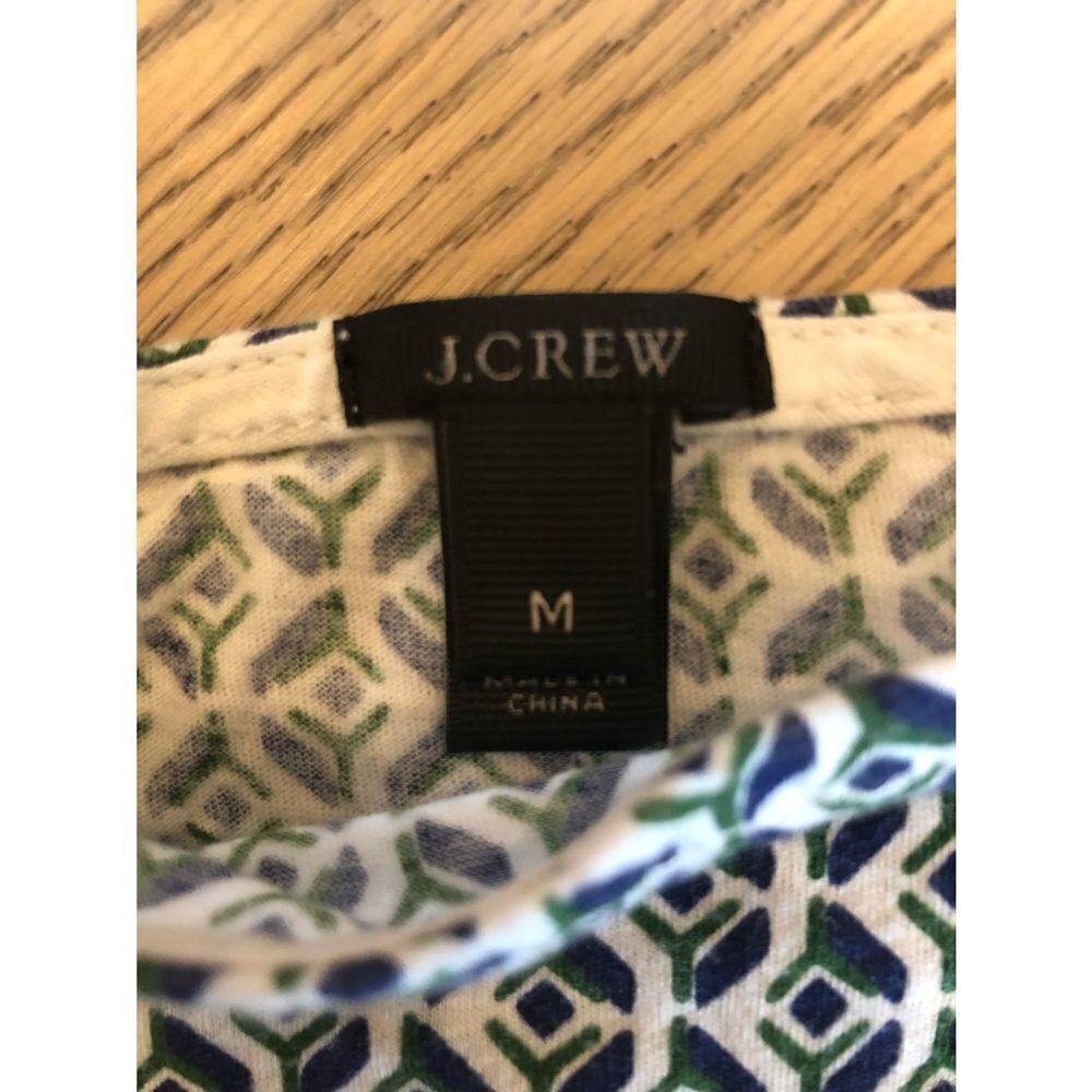 J Crew Cotton Patterned 3/4 Sleeve Top, Women’s M - Picture 4 of 4